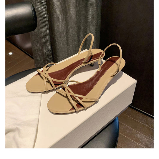 Damen Minimalistische Schnallen Flache Sandalen Heidi-Mode