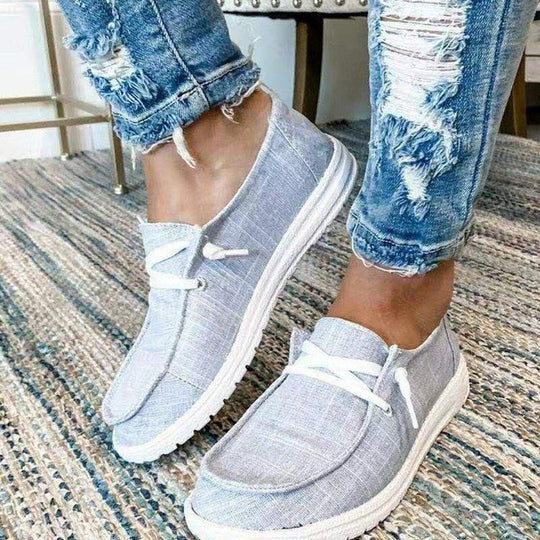 Damen Freizeit-Slip-On Schuhe mit elastischen Schnürdetails und rutschfester Sohle Heidi-Mode