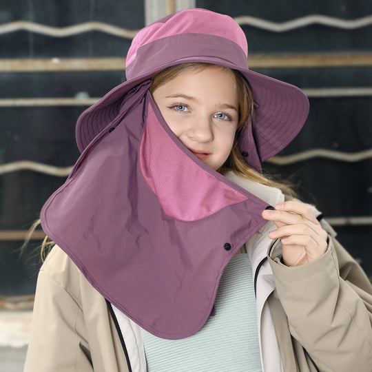 Heidi Mode | Vollabdeckung Gesicht Sonnenschutz Maske im Freien UV Eimer Hut