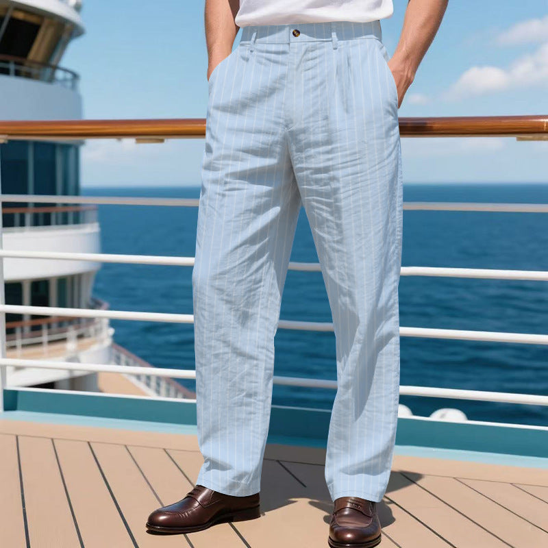 Herren elegante Anzughose mit schmalen Nadelstreifen Heidi-Mode