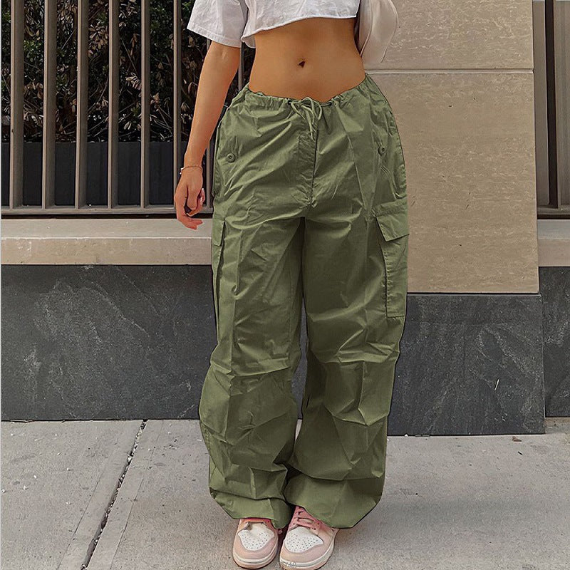 Damen Bequeme Cargo-Hose mit elastischem Bund und praktischen Taschen Heidi-Mode