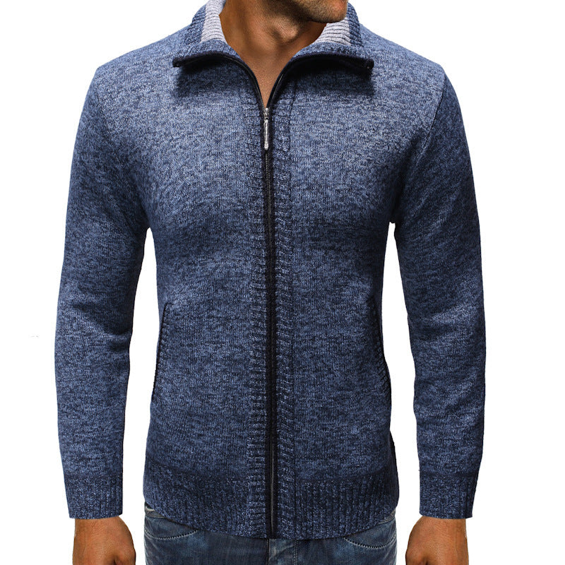 Herren Strickjacke mit Stehkragen und praktischen Taschen Heidi-Mode