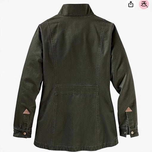 Damen lässige Utility-Jacke mit Karo-Innenfutter Heidi-Mode