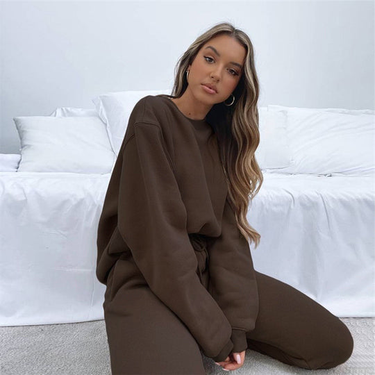 Damen angesagtes Oversized Loungewear-Set aus weichem Fleece Heidi-Mode