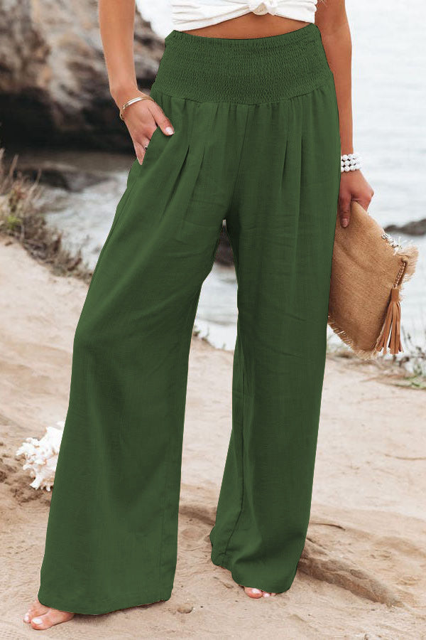 Heidi-Mode | Baumwoll Leinen Hose mit Hohem Bund