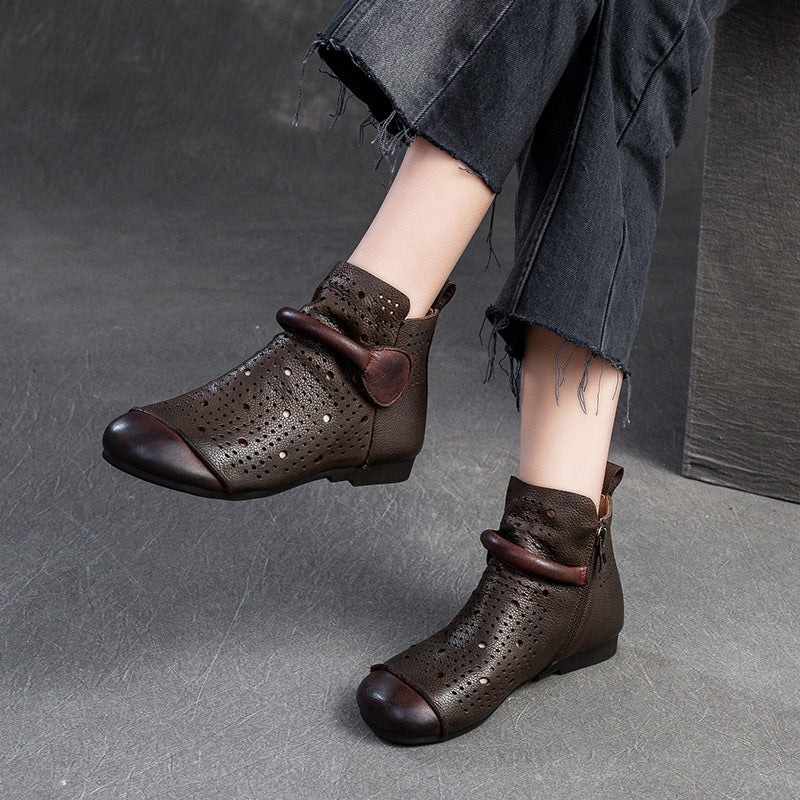 Damen Stiefeletten mit atmungsaktiver Perforation und elegantem Design Heidi-Mode