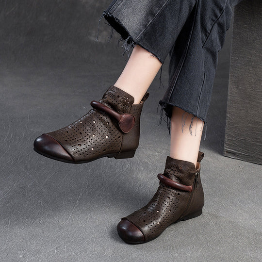 Damen Stiefeletten mit atmungsaktiver Perforation und elegantem Design Heidi-Mode