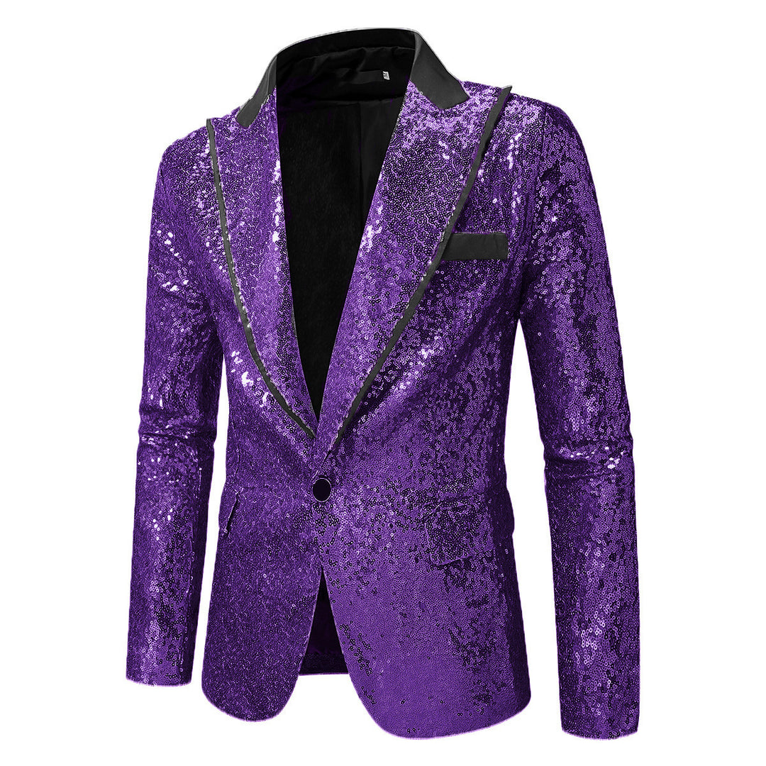 Herren Glitzernder Smokingblazer aus hochwertigem Satin Heidi-Mode