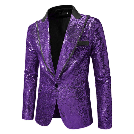 Herren Glitzernder Smokingblazer aus hochwertigem Satin Heidi-Mode