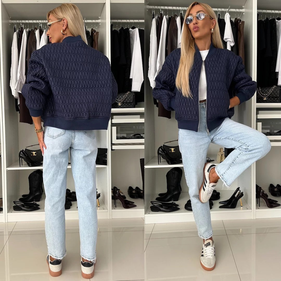 Damen elegante Steppjacke mit voluminösen Ärmeln Heidi-Mode