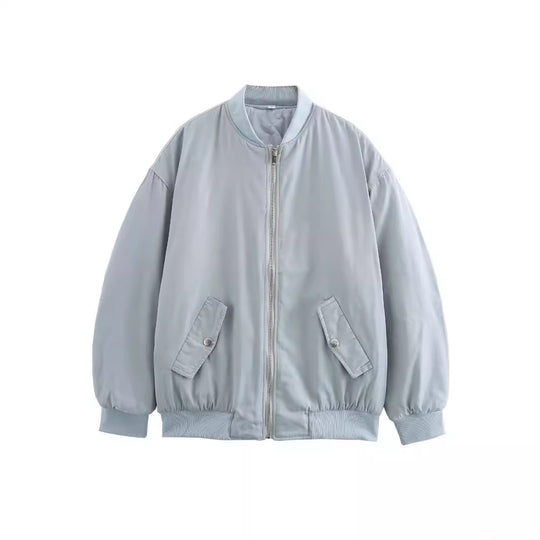 Damen modische Bomberjacke mit praktischen Taschen und hochgeschlossenem Kragen Heidi-Mode