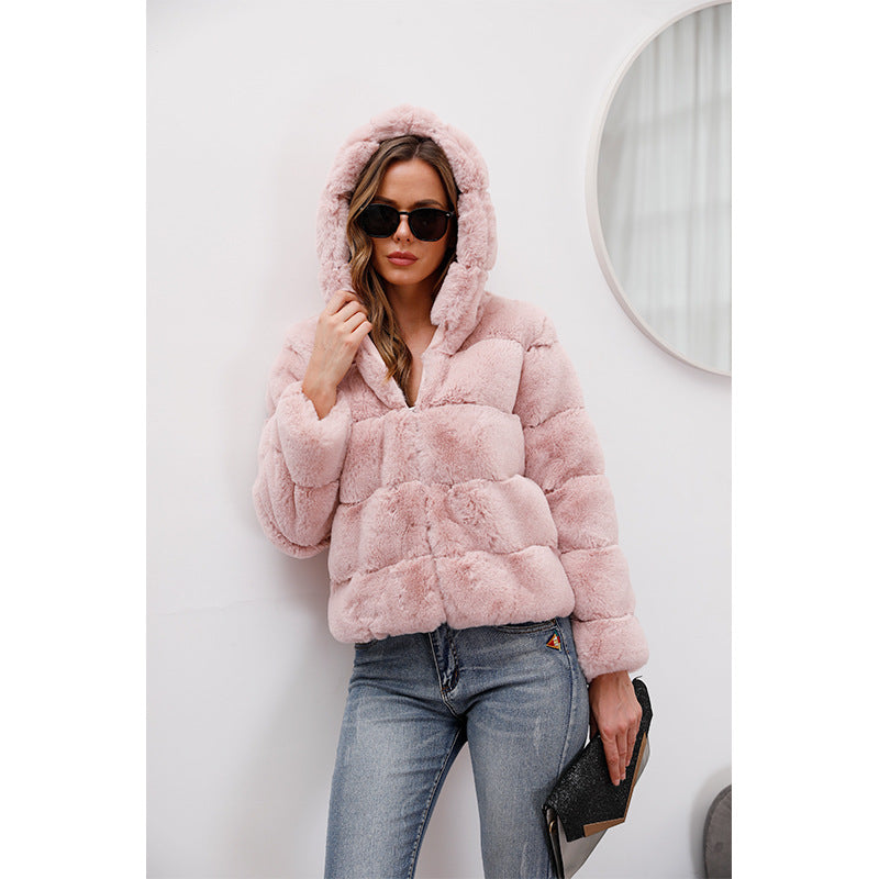 Damen weiche Fleecejacke mit Kapuze Heidi-Mode