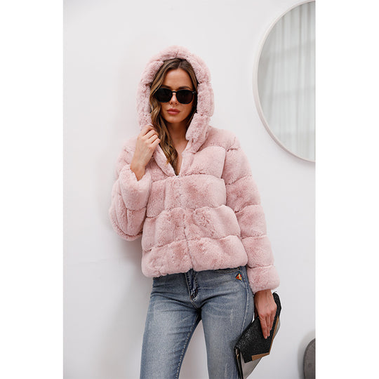 Damen weiche Fleecejacke mit Kapuze Heidi-Mode