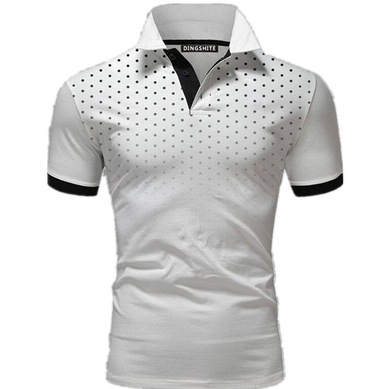 Herren Poloshirt mit modernen Punktdesign und atmungsaktiven Eigenschaften Heidi-Mode