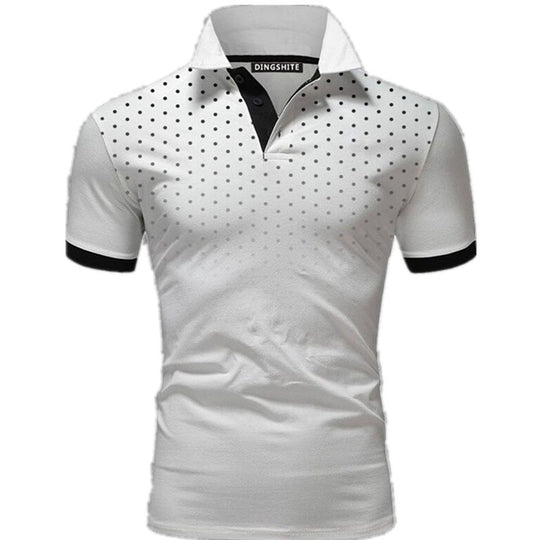 Herren Poloshirt mit modernen Punktdesign und atmungsaktiven Eigenschaften Heidi-Mode