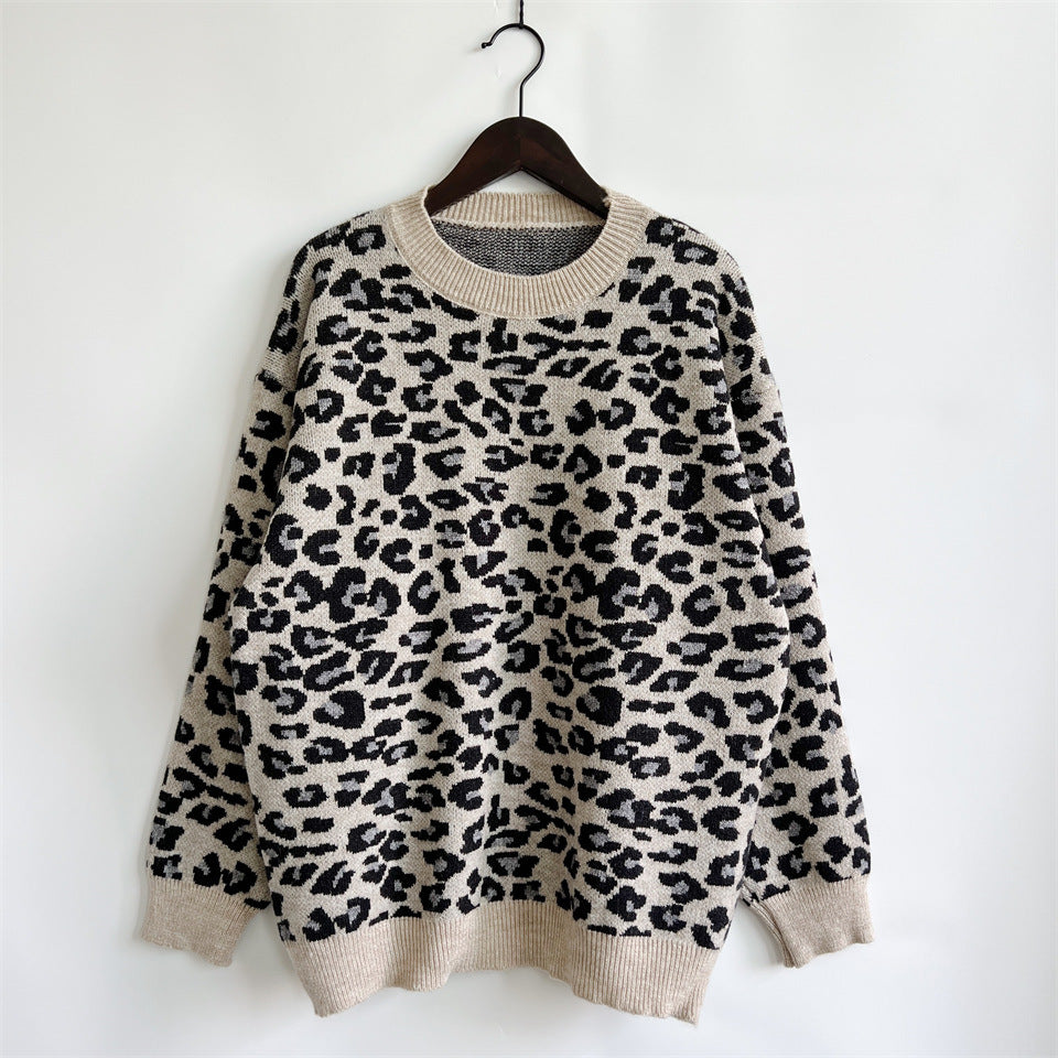 Damen legerer Pullover mit tierischem Muster Heidi-Mode