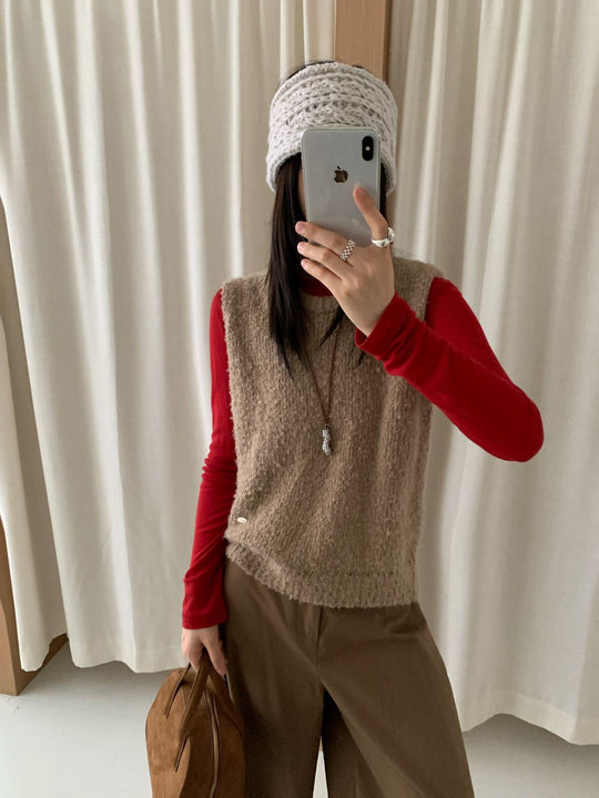Damen Strickweste mit weichem, flauschigem Material und modernem Schnitt Heidi-Mode