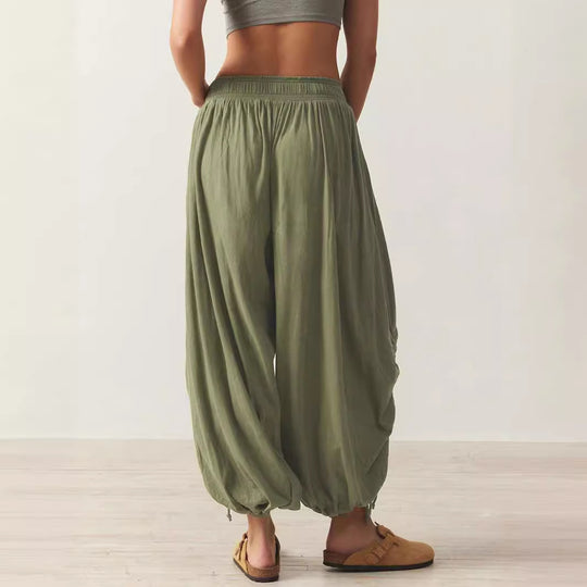 Damen Bequeme Haremshose mit raffinierten Rüschendetails Heidi-Mode