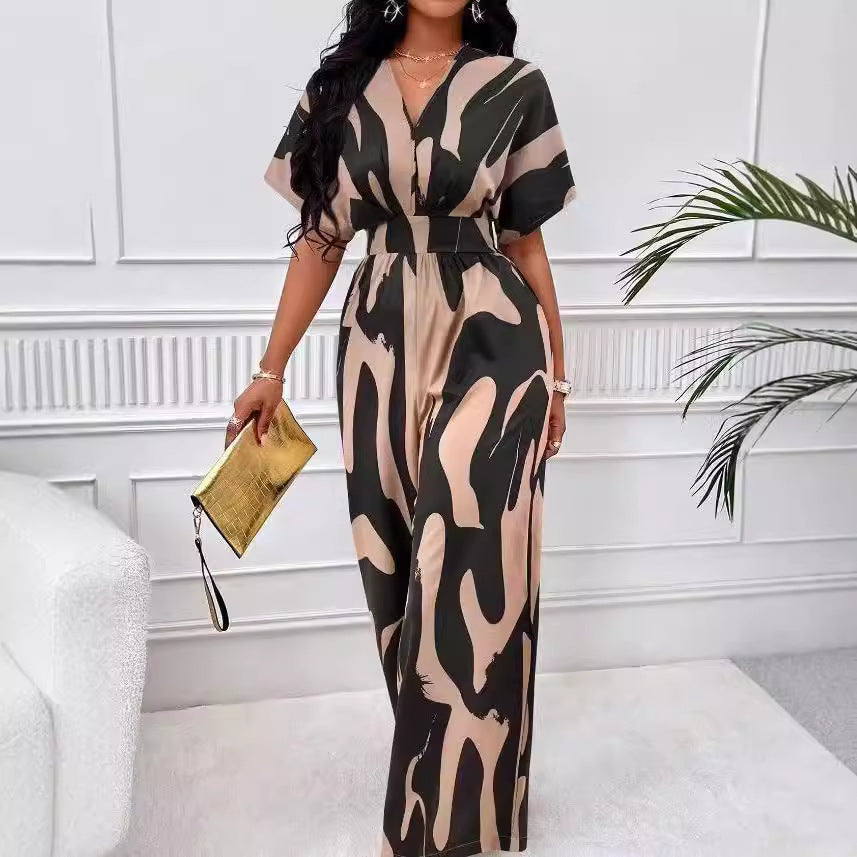 Damen Eleganter Jumpsuit mit weit geschnittenem Bein und raffiniertem Design Heidi-Mode