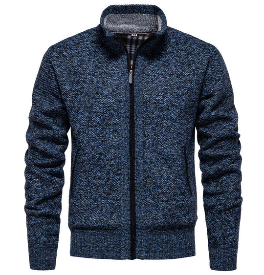 Herren sportliche Strickjacke mit Stehkragen Heidi-Mode