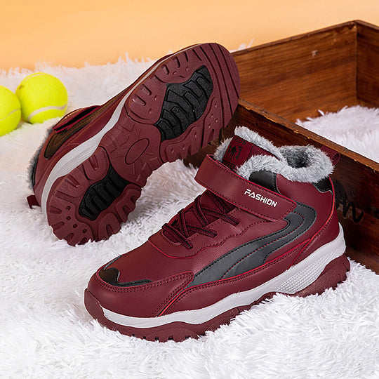 Damen Warm gefütterte Winterstiefel mit rutschfester Sohle und verstellbarem Klettverschluss Heidi-Mode