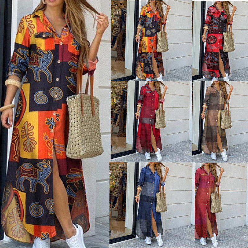 Heidi-Mode | Reverskragen-Kleid Mode Sexy Einreihiges Kleid