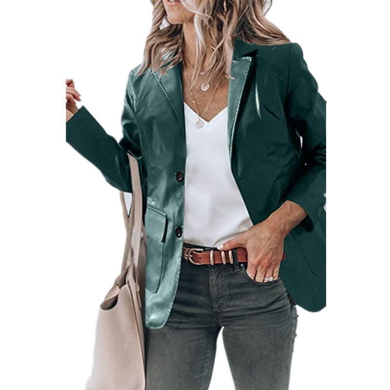 Damen eleganter Blazer mit zwei Taschen und zeitlosem Schnitt Heidi-Mode