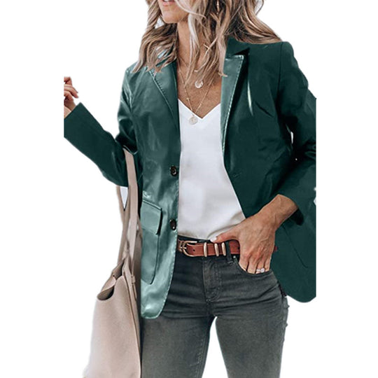 Damen eleganter Blazer mit zwei Taschen und zeitlosem Schnitt Heidi-Mode