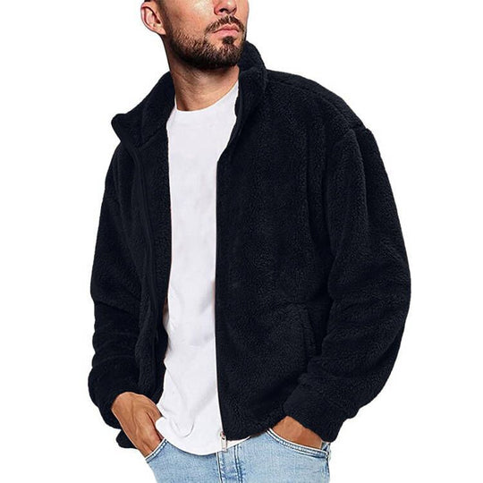 Herren Fleecejacke mit weichem Innenfutter und praktischen Taschen Heidi-Mode