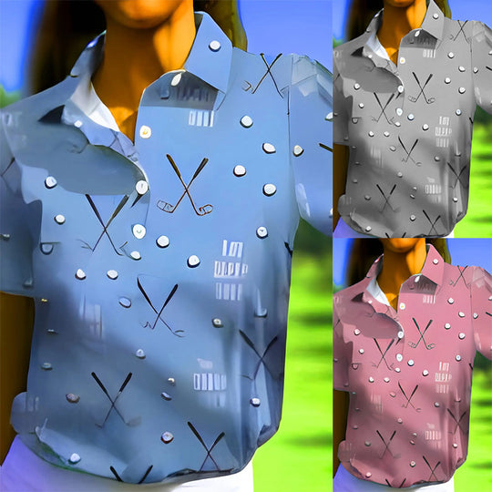 Damen Poloshirt mit modernem Golf-Muster und bequemem Schnitt Heidi-Mode