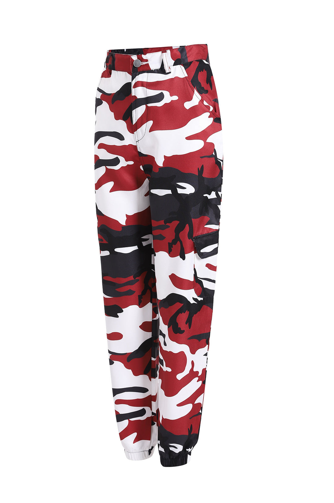 Damen Cargohose im modernen Camouflage-Stil mit elastischem Bund und Taschen Heidi-Mode