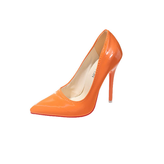 Damen Klassische High Heels mit spitz zulaufendem Design und hochglänzender Oberfläche Heidi-Mode
