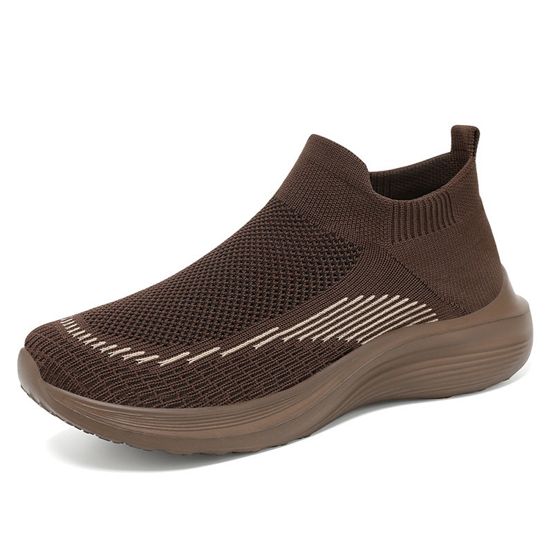 Damen Atmungsaktive Strick-Sneakers mit elastischer Anziehhilfe Heidi-Mode