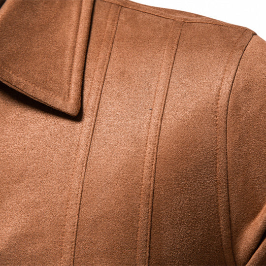 Herren Kunstlederjacke mit strukturiertem Design und seitlichen Reißverschlusstaschen Heidi-Mode