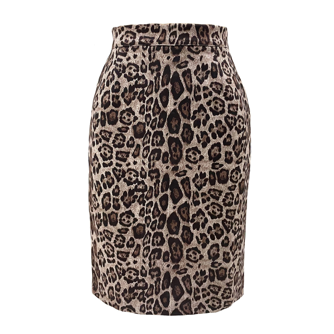 Damen Bleistiftrock mit Leoparddruck Heidi-Mode