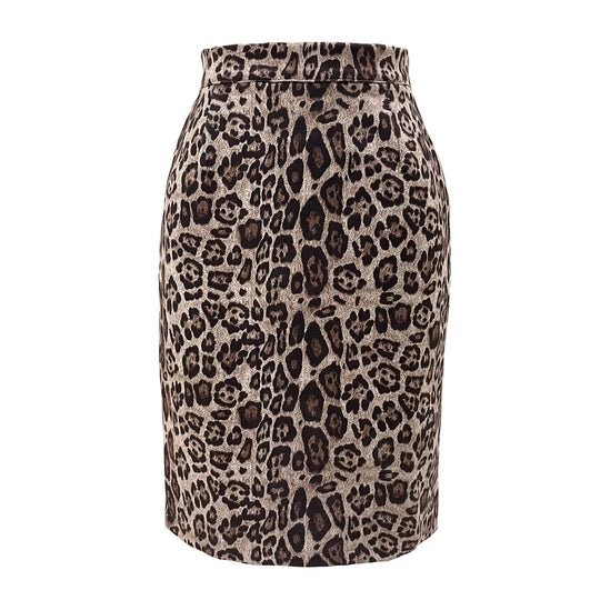 Damen Bleistiftrock mit Leoparddruck Heidi-Mode