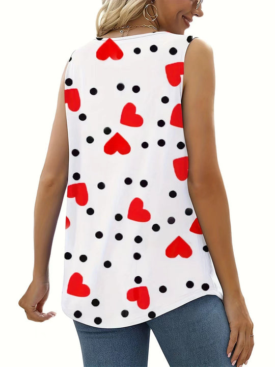 Damen ärmelloses Oberteil mit modischem Kettenmuster Heidi-Mode