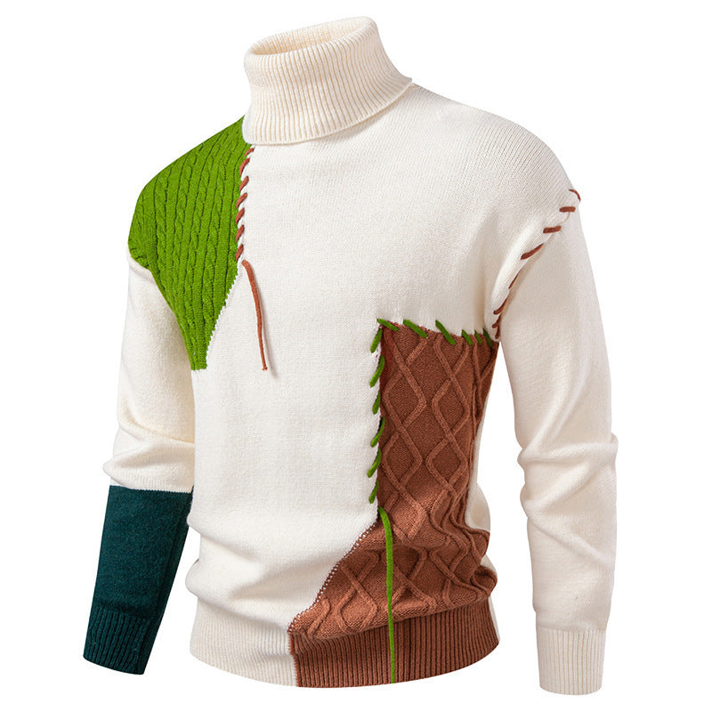 Herren Rollkragenpullover mit einzigartigem Strickdesign Heidi-Mode
