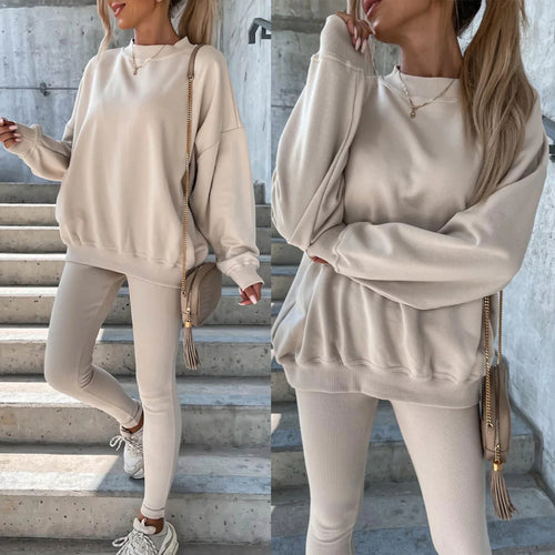 Damen Oversized Sweatshirt mit weitem Schnitt und strukturierten Ärmeln Heidi-Mode