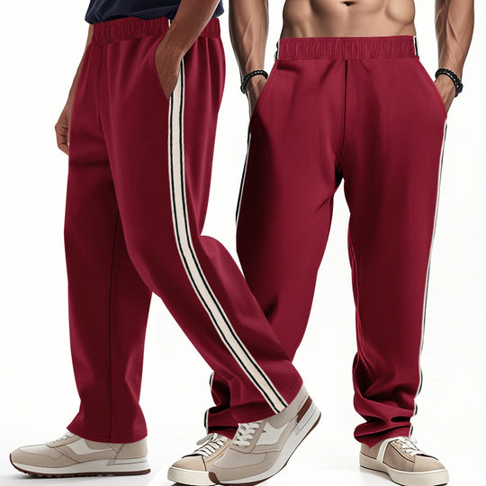 Herren Sportliche Freizeithose mit seitlichen Streifen und elastischem Bund Heidi-Mode