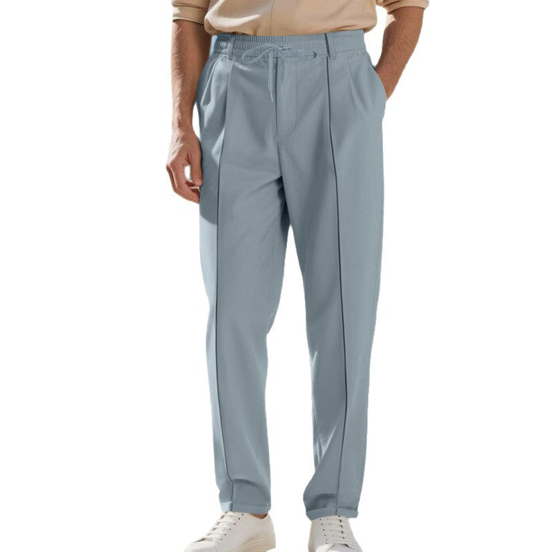 Herren moderne Chinohose mit bequemem elastischem Bund und praktischen Seitentaschen Heidi-Mode