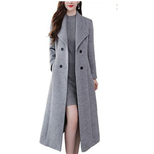 Damen Lange Wollmantel Heidi-Mode