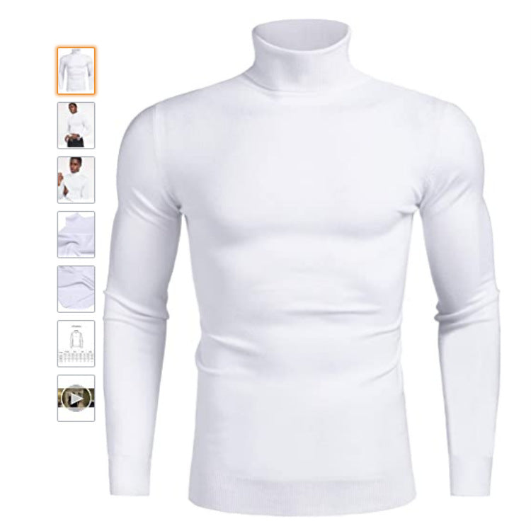 Herren hochabschließender Rollkragenpullover Heidi-Mode