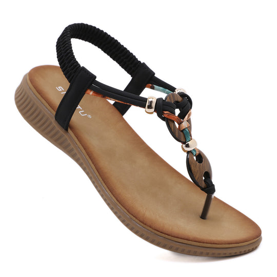 Damen Sandalen mit eleganter Kette und komfortablem Fußbett Heidi-Mode