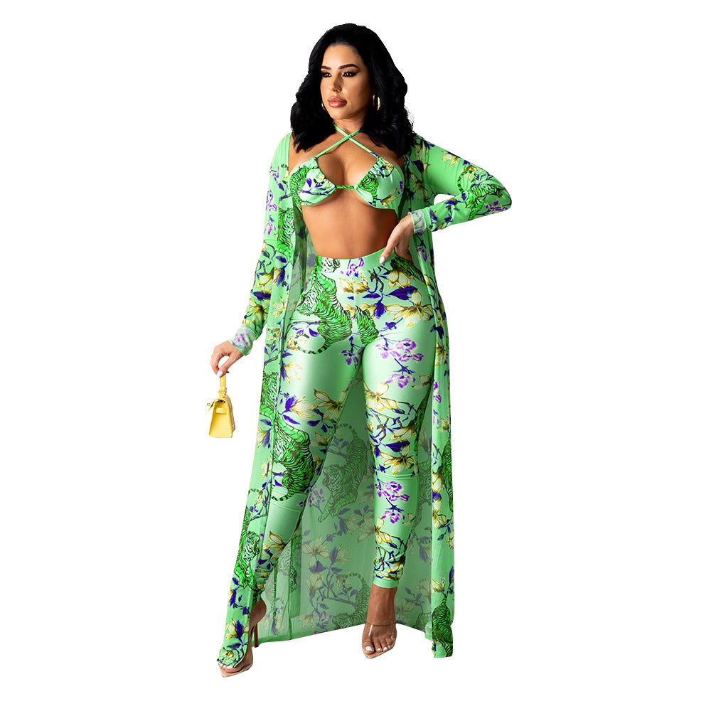 Damen Blumenmuster Zweiteiler Heidi-Mode