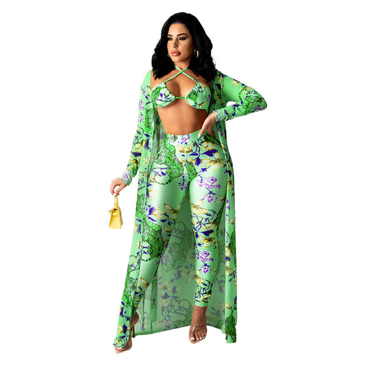 Damen Blumenmuster Zweiteiler Heidi-Mode