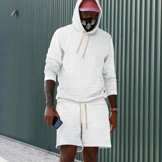 Herren lässiger Kapuzenpullover und Shorts Set aus atmungsaktivem Material Heidi-Mode