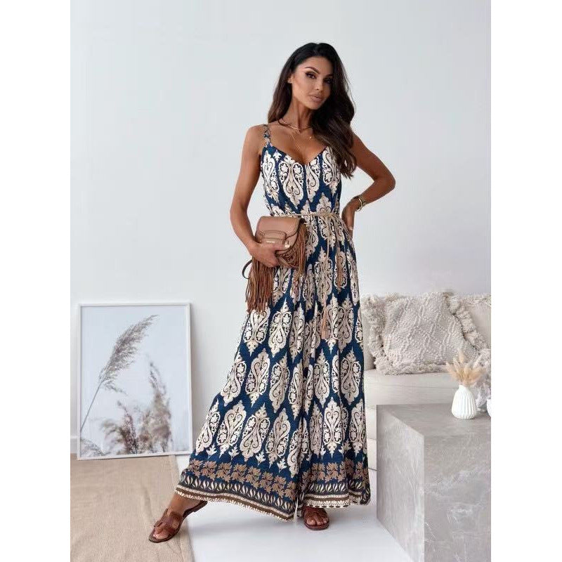 Damen Bohemian Weitbeiniger Bodysuit Heidi-Mode