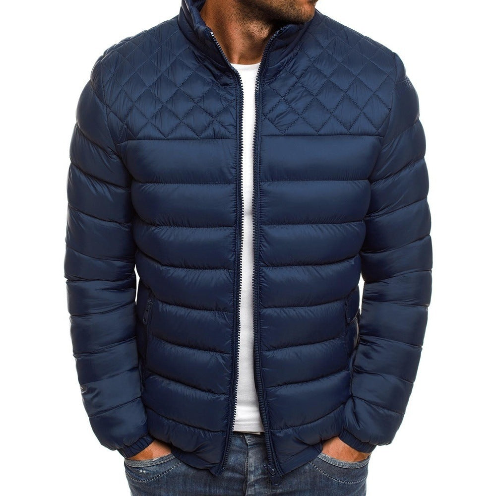 Herren isolierte Steppjacke mit hochgeschlossenem Kragen und seitlichen Reißverschlusstaschen Heidi-Mode