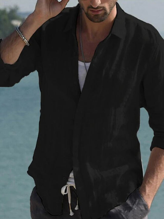 Herren lässige Leinenhemd Heidi-Mode